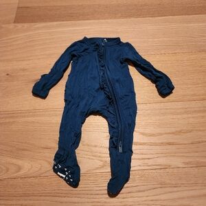 Posh Peanut Dark Teal Ruffle Footie